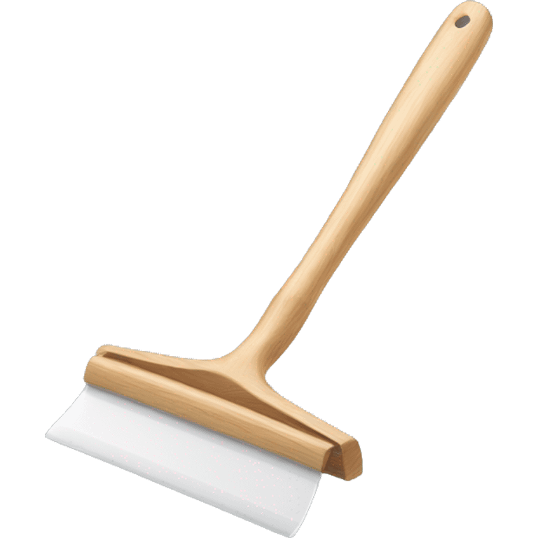 squeegee with long wooden handle emoji