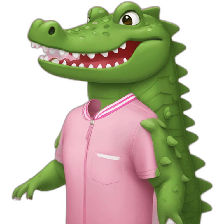 Crocodile with pink Lacoste tshirt emoji