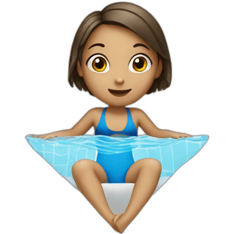 the girl swims in the pool emoji