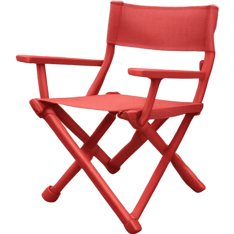 Realistic red camping folding chair isolated.  emoji