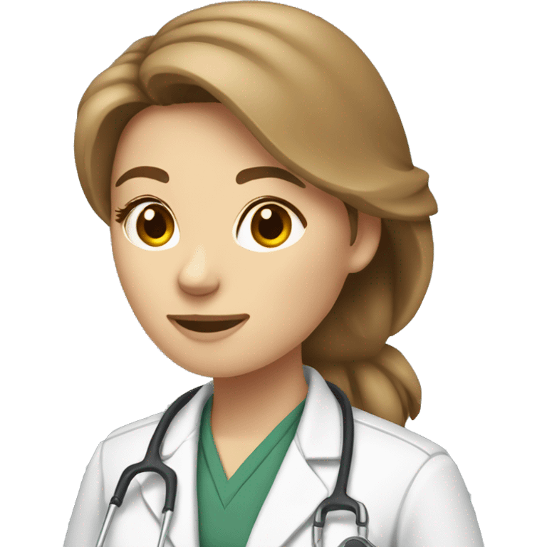 Female light brown hair veterinarian with an emu emoji