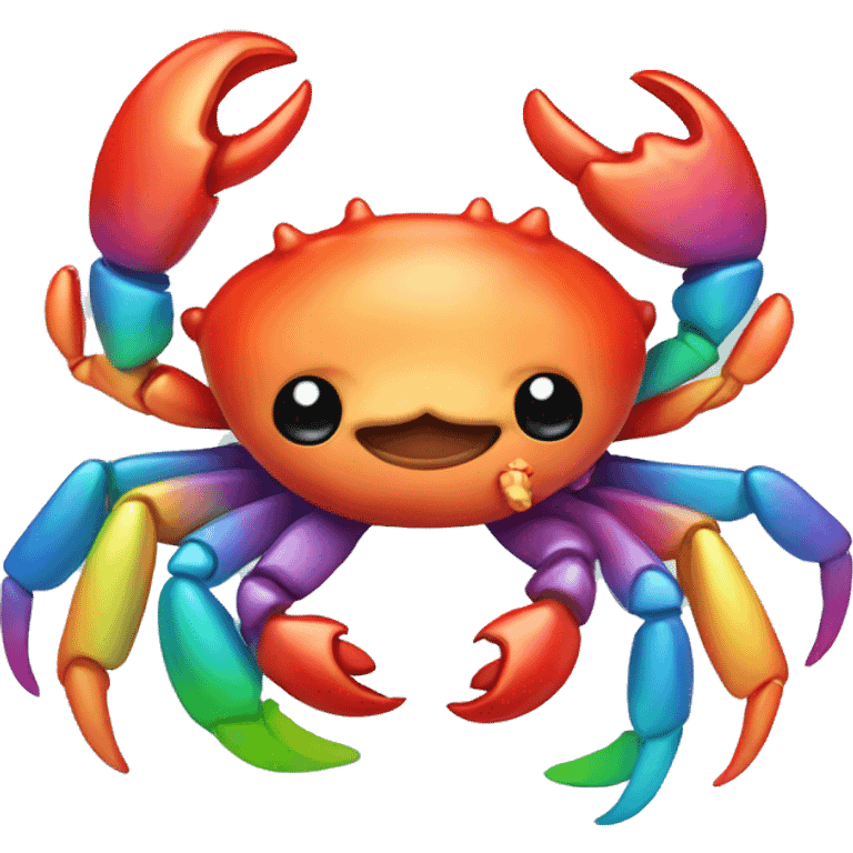 Chibi crab with rainbow accessories   emoji