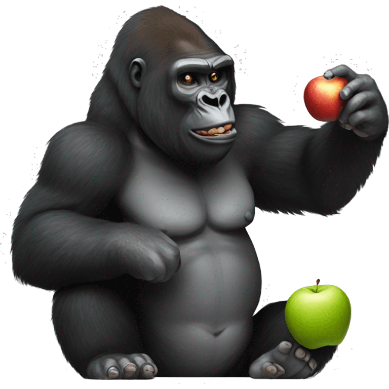 Gorilla throwing apple emoji