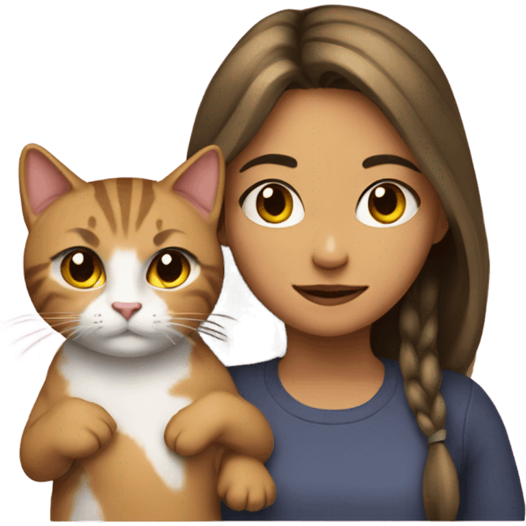 Girl and cat emoji