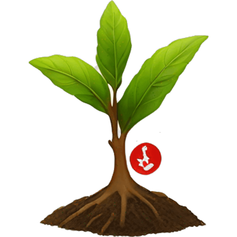 small green tree sapling with the usc logo in red and gold emoji