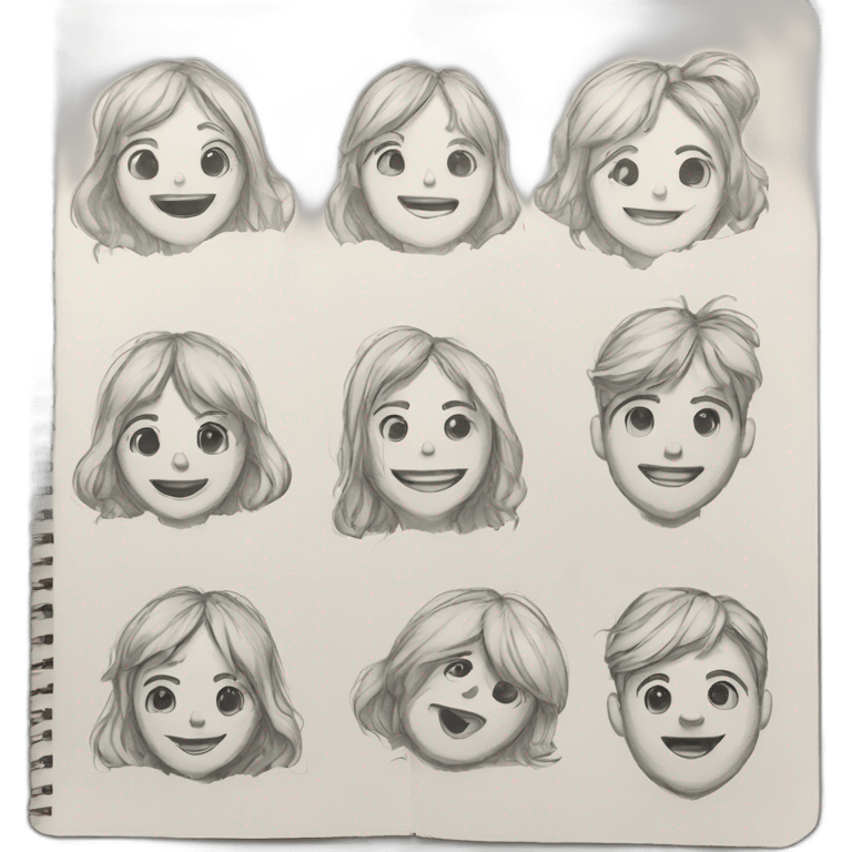 Sketchbook with sketches in it emoji