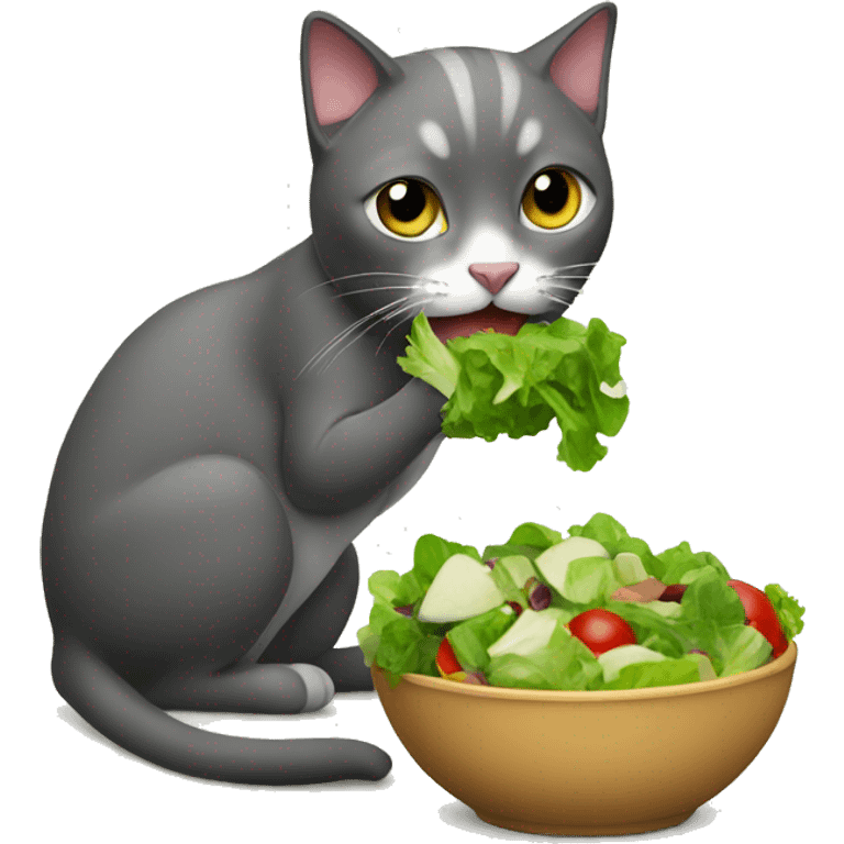 cat eating salad emoji