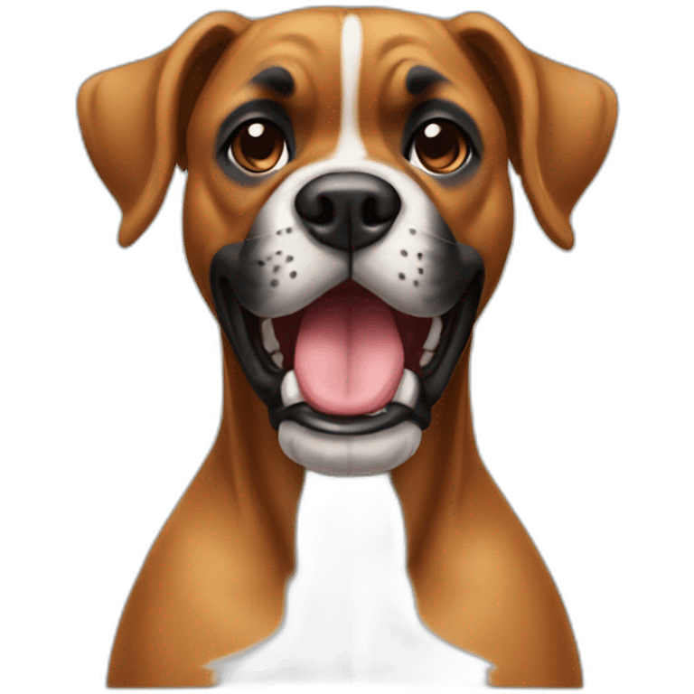 Dog boxer happy emoji