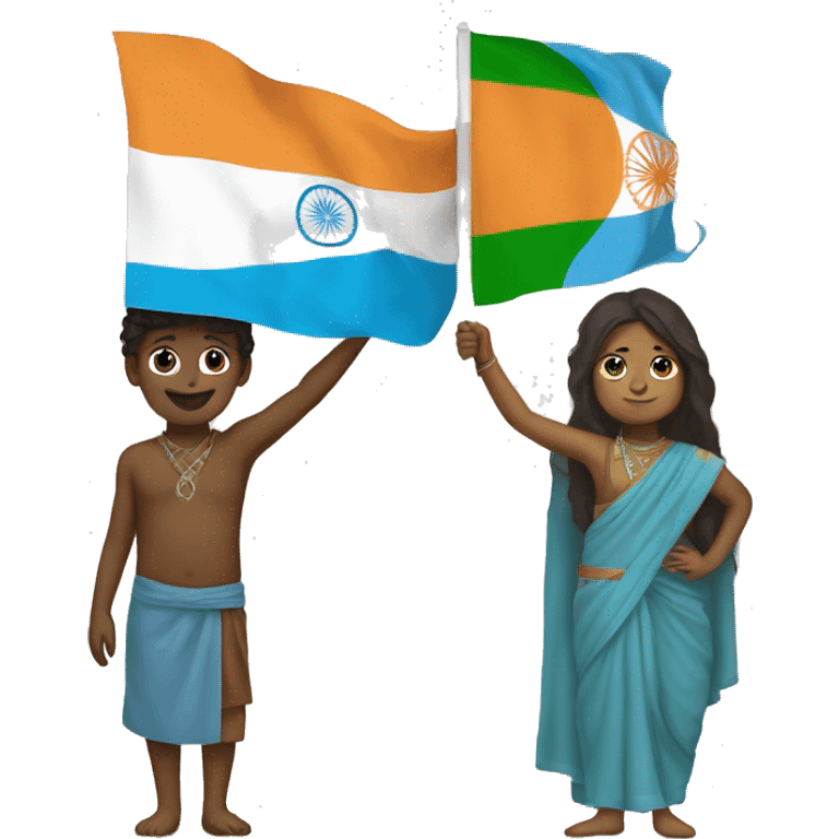 Somali and Indian mix holding somali and India flag emoji