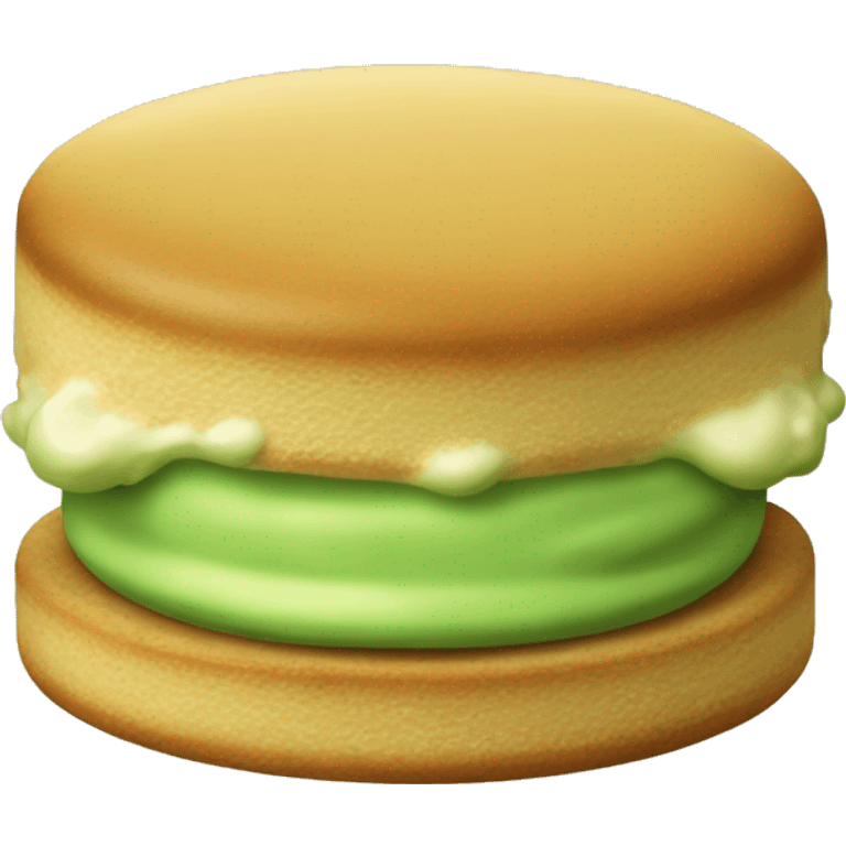 Emoji de un alfajor de crema de pistachos, que la crema de adentro sea verde Como el pistacho emoji