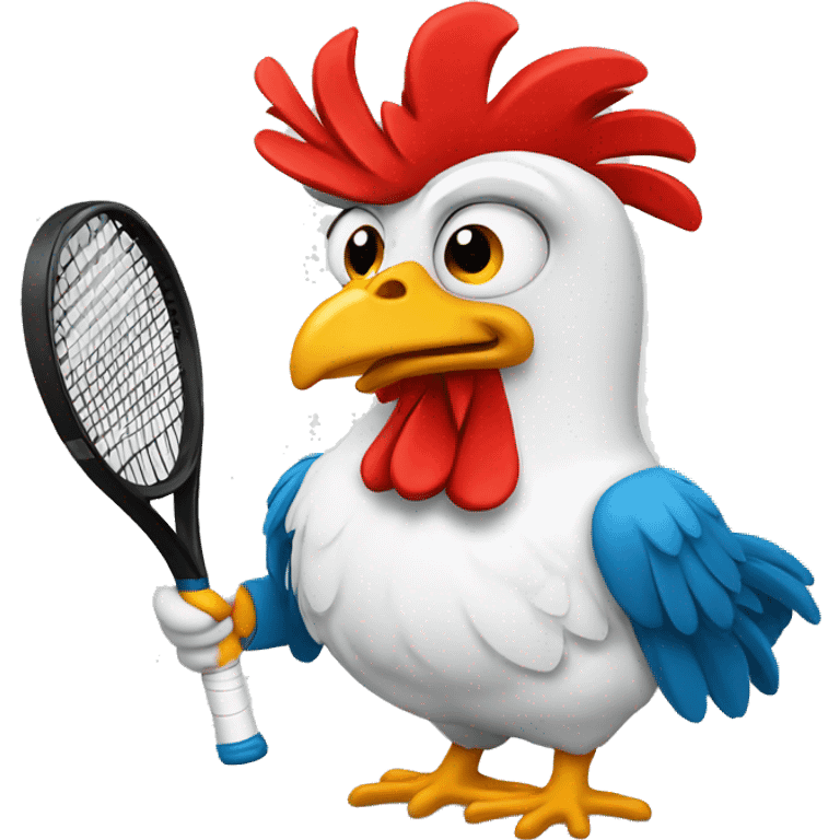 un gallo con tenis emoji