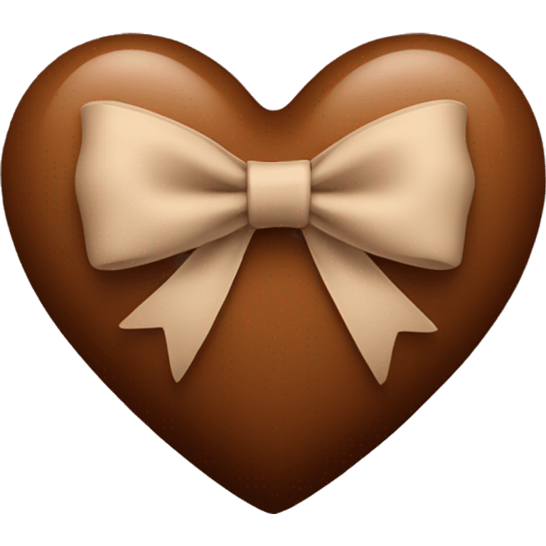 Brown heart with bow emoji