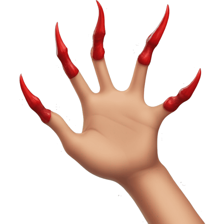 A hand with red long claws emoji