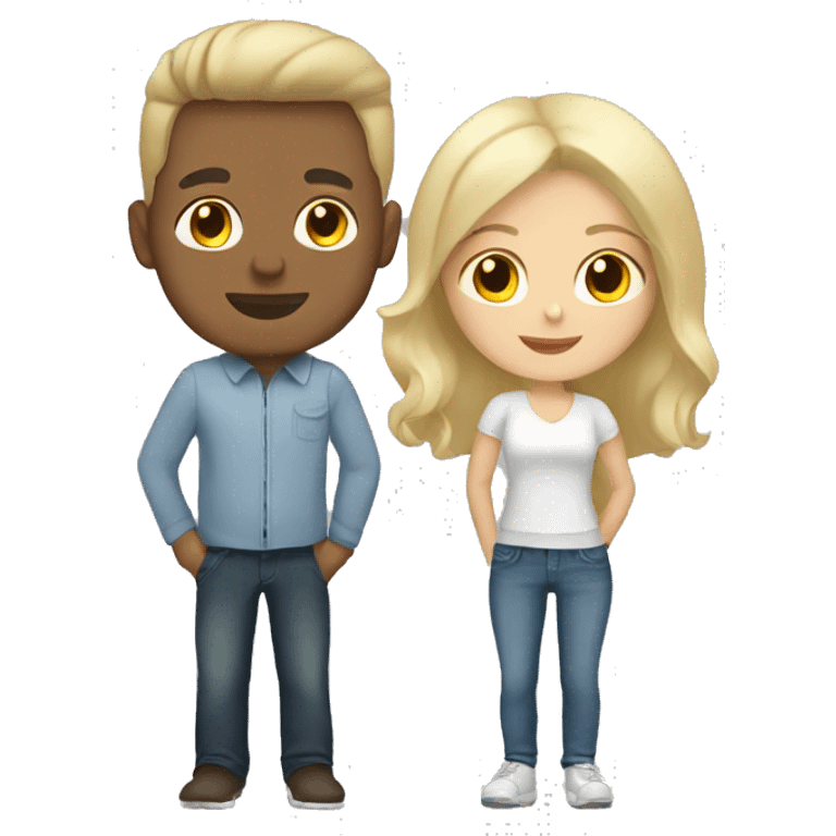 white blonde girl and hispanic guy couple emoji