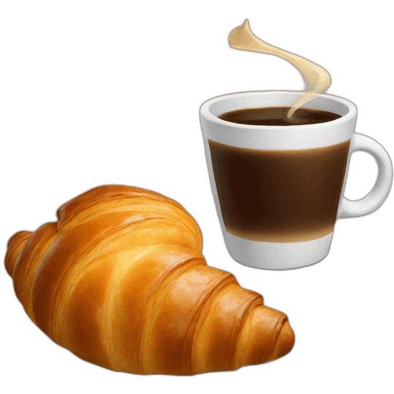 croissant and coffee emoji