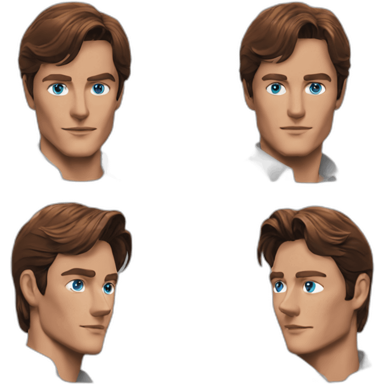 Alain Delon young detective blue eyes short red hair emoji