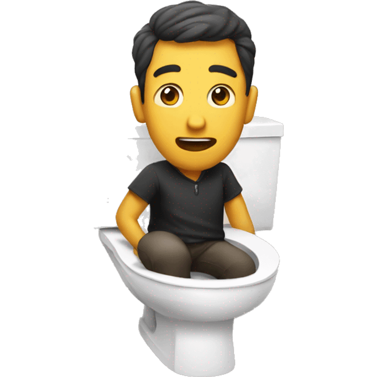 A man In a toilet singing emoji