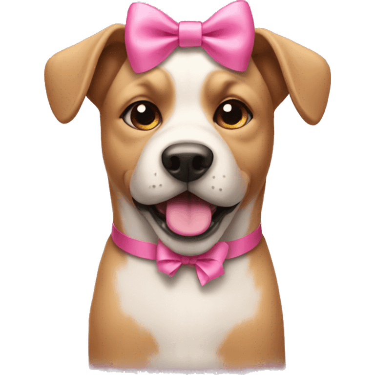 Dog with a pink bow emoji