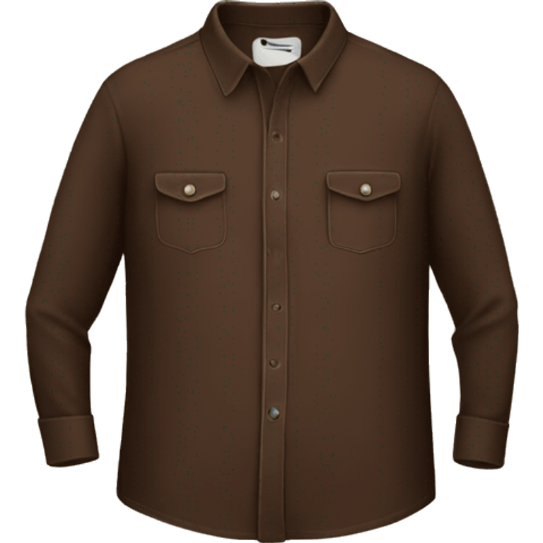 Long sleeve shirt dark brown emoji