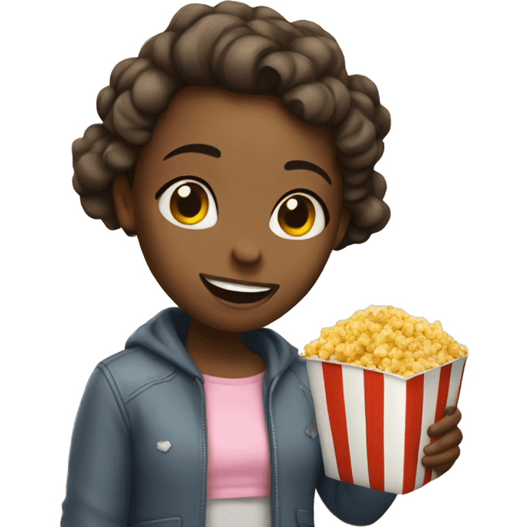 Girl with popcorn emoji