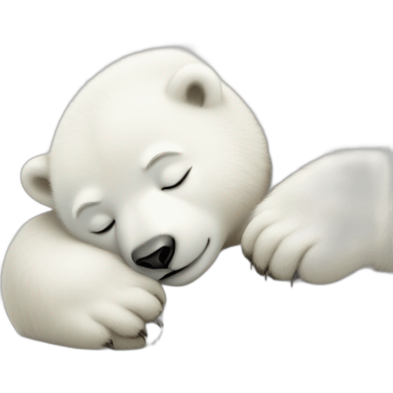 baby polar bear sleeping white background emoji