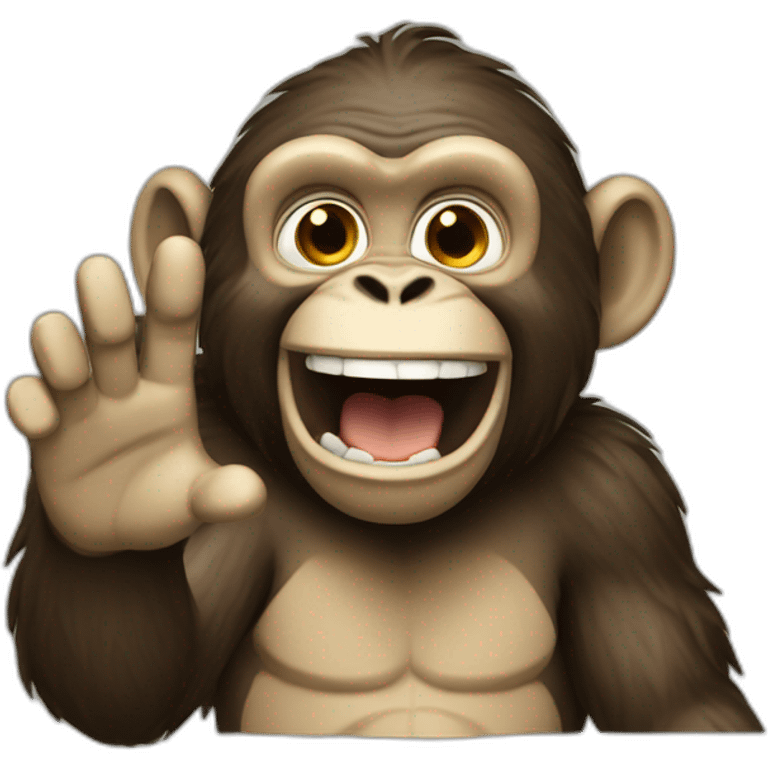 waving ape emoji