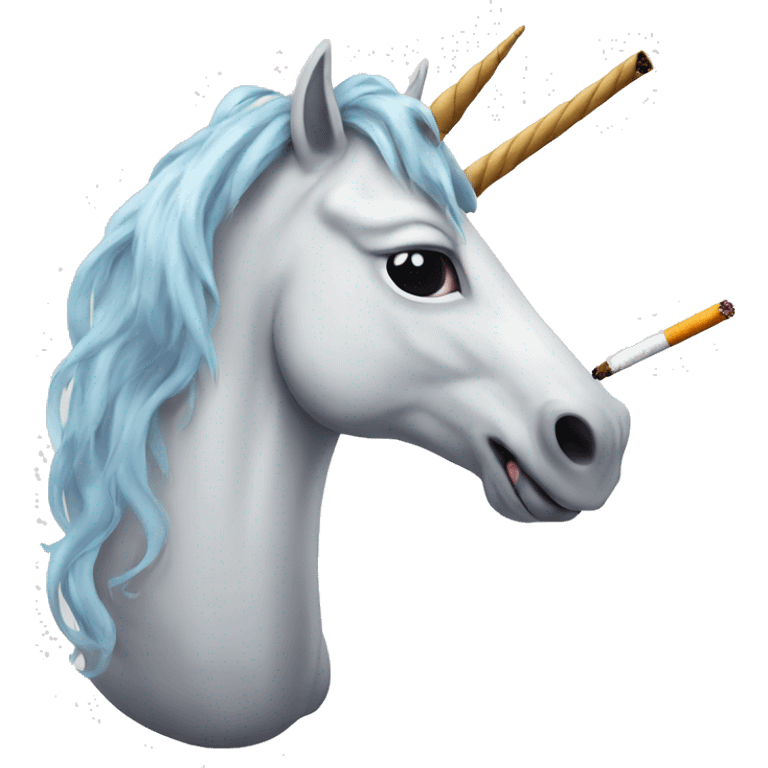 Unicorn smoking a cigarette emoji