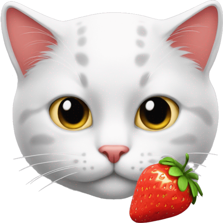 The cat with strawberry emoji