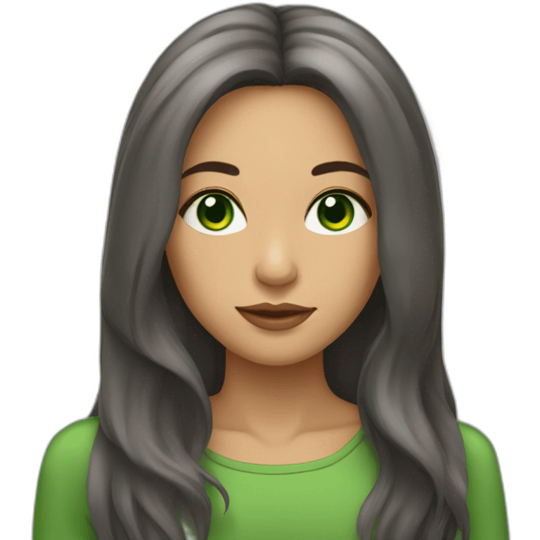 Woman Latina with long hair and green eyes  emoji