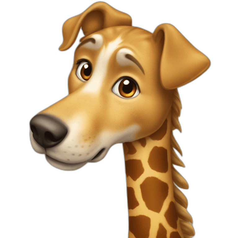 Chien sur une girafe  emoji