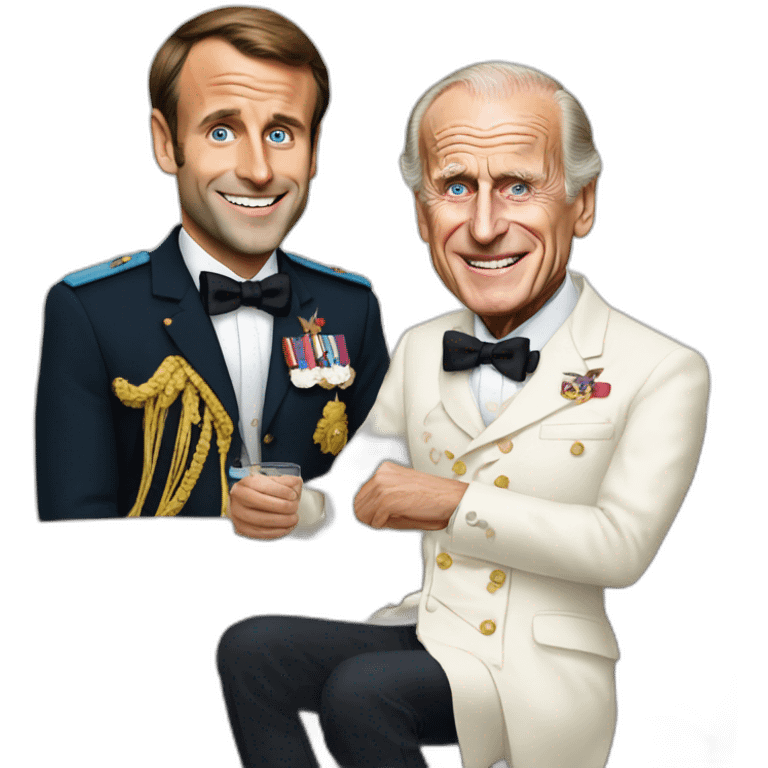 Party with Emmanuel Macron and Prince Phillip emoji