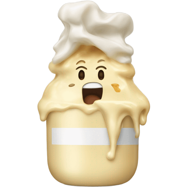 Moodeng eating mayonnaise emoji