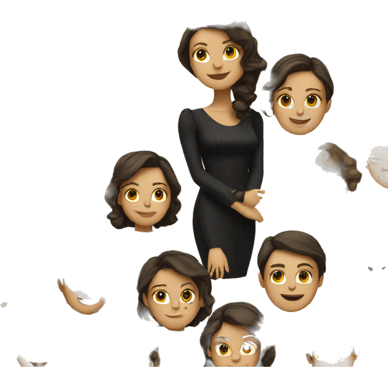 Brunette girl in black dress emoji