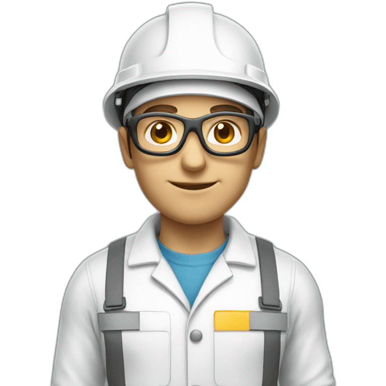 Chemical Operator with a white helmet and safety glasses  emoji