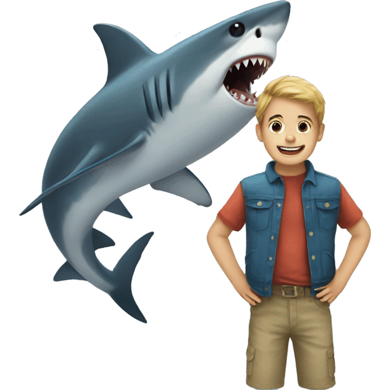 boy and shark emoji