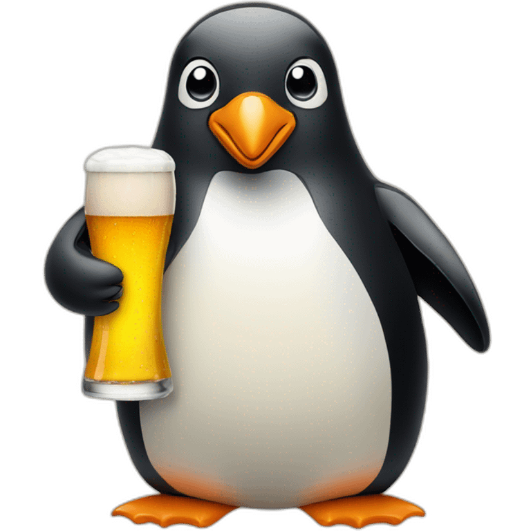 penguin with a beer emoji