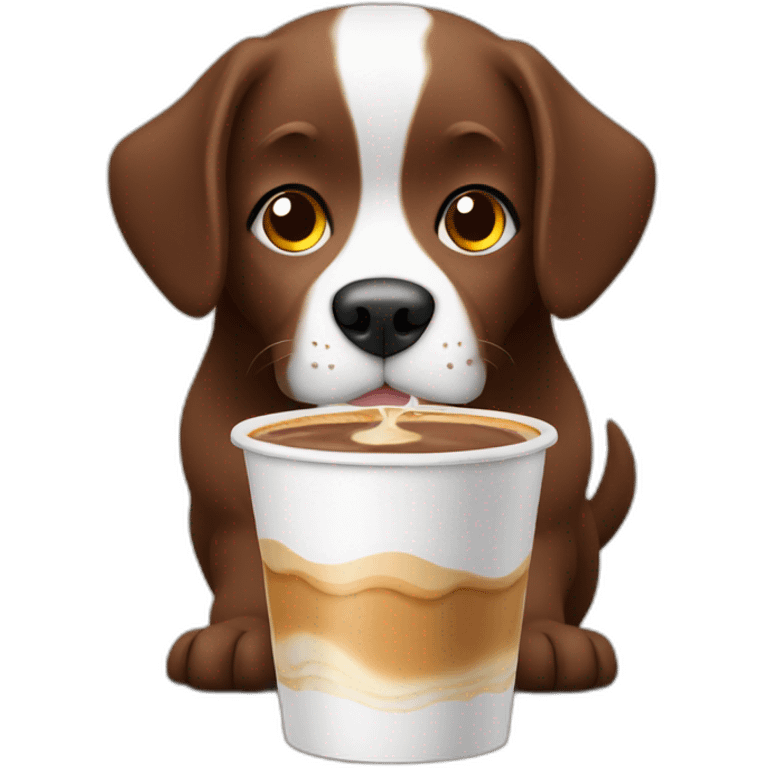 dog drink latte chocolate emoji