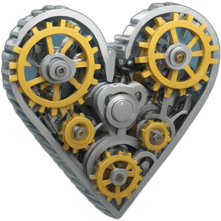 Heart in the form of a mechanical structure emoji