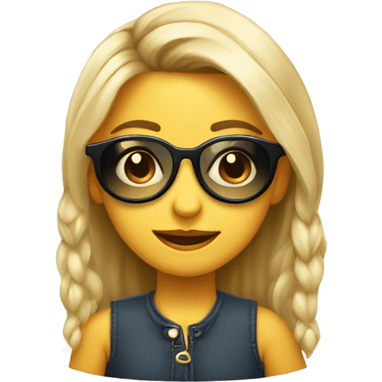 niña con gafas de sol con los pulgares hacia arriba emoji