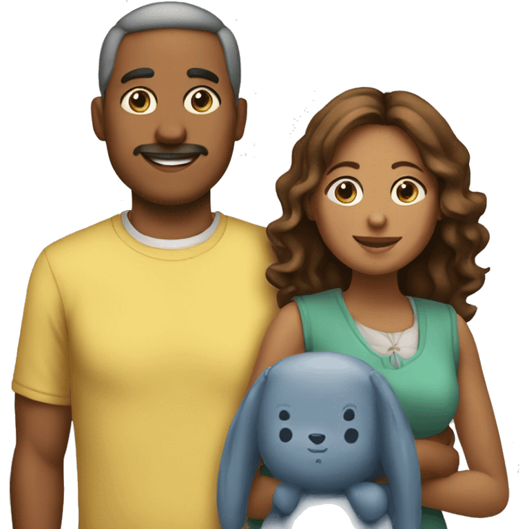 familia papa, mama, 1 hermano y 1 hermana emoji