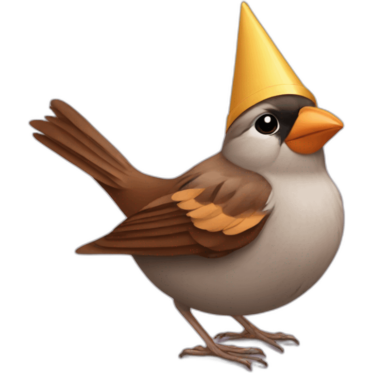 Sparrow bird Party hat emoji