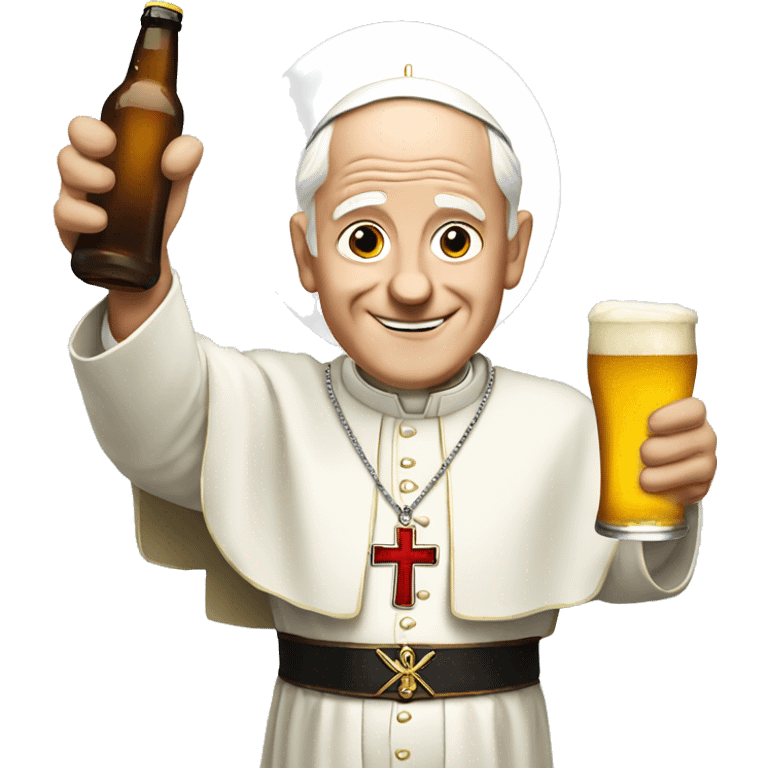 pope holding a beer emoji