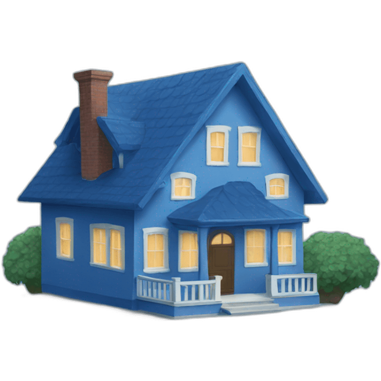 blue house emoji