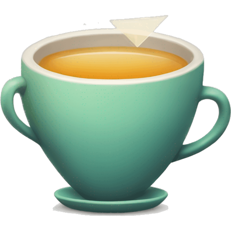 A cup of tea with attached triangle in side in a aesthetic way emoji