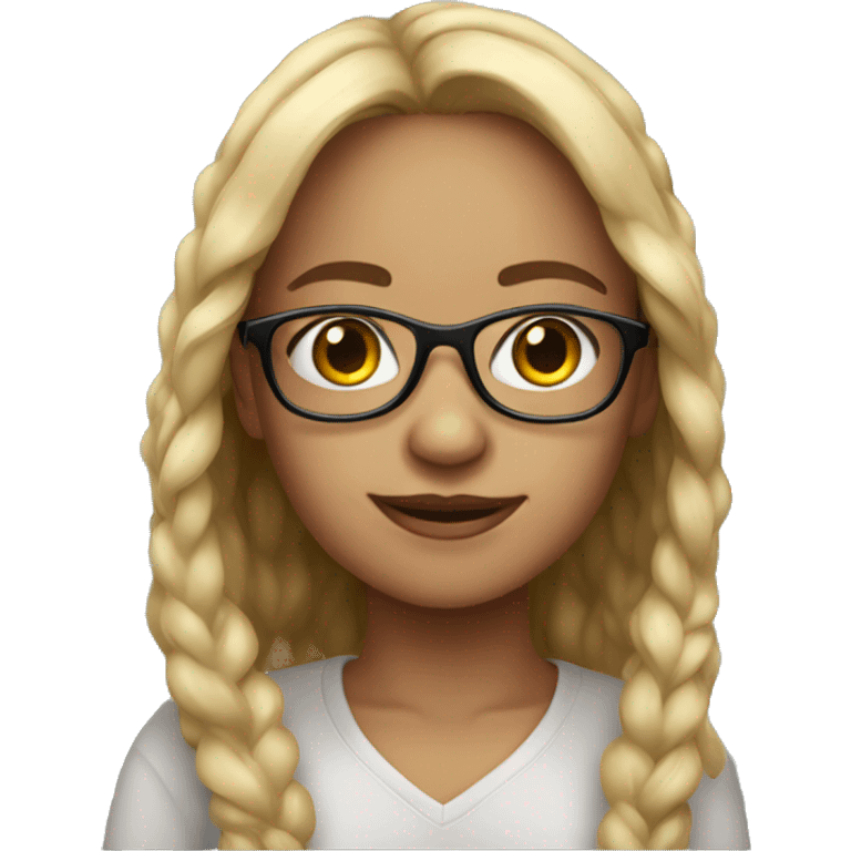 realistic girl with glasses emoji