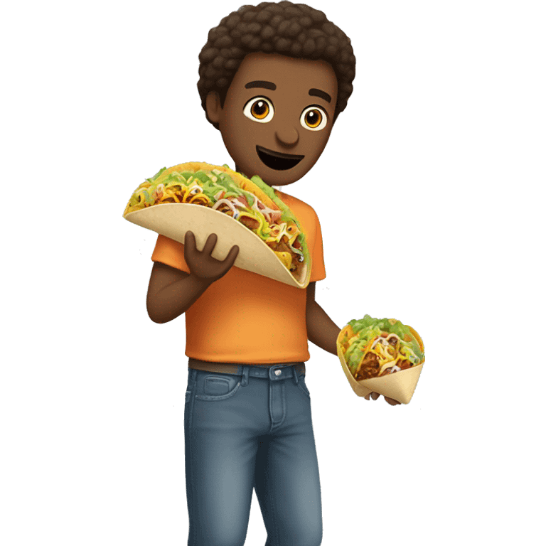 Someone loading holding a taco ￼ emoji