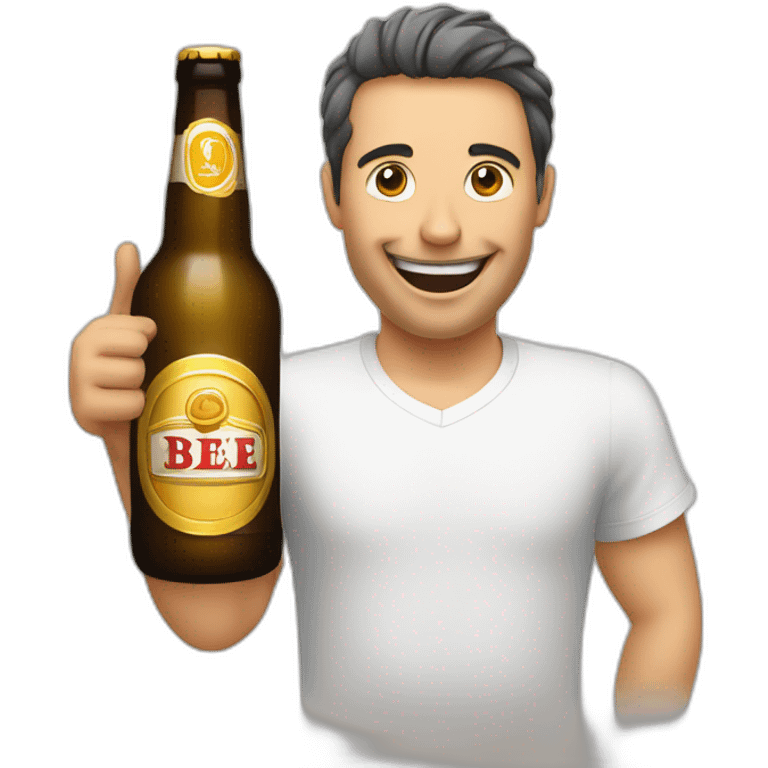 Joyeux anniversaire avec une bière emoji