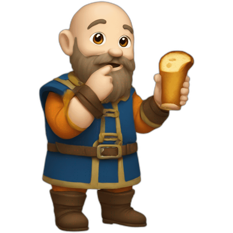 dwarf eating a toast emoji