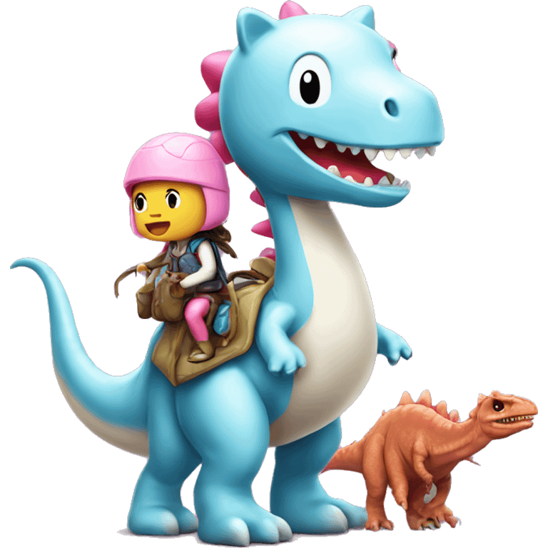 Hello kitty riding a dinosaur  emoji