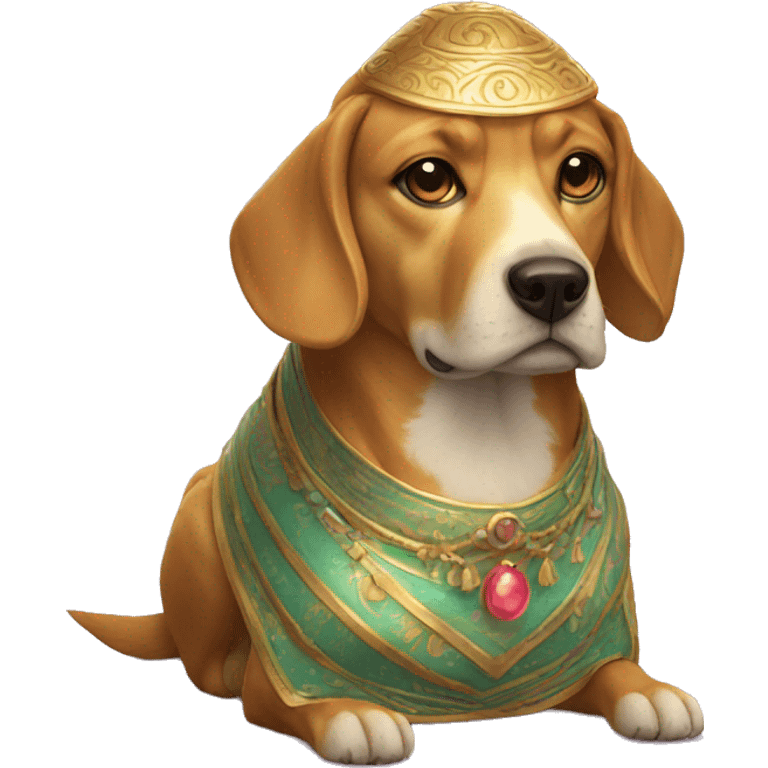 Golden fortune teller dog emoji